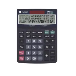 Calculator de birou Platinet PMC222TE 12 cifre max. 3 linii, functie de impozitare si energie solara