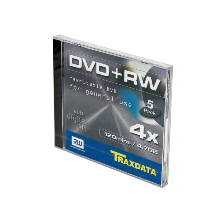 Traxdata DVD+RW 4x, 4.7GB, Set 5 Discuri