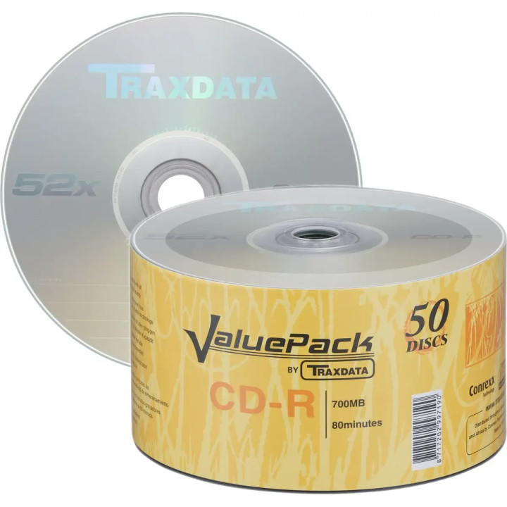 Set 50 CD-R TRAXDATA ValuePack 52x 700 MB