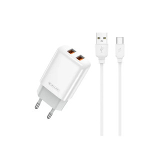 Set Incarcator + cablu EU02 tip C Fast Charge JELLICO USBX2