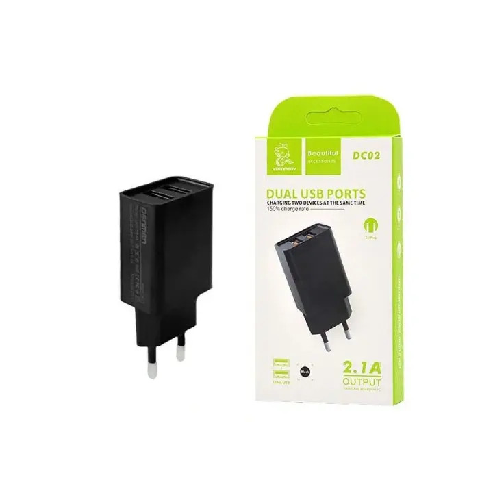 VDenmenv DC02 Incarcator de perete USB 2,1 A negru