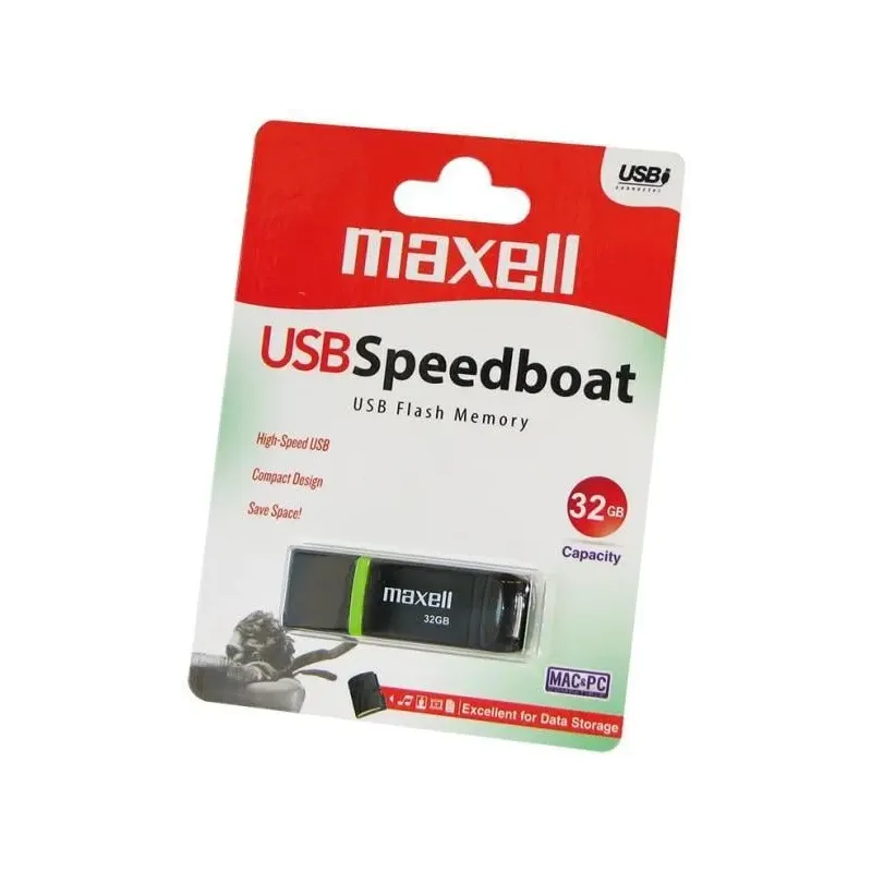 Memorie Stick USB MAXELL SPEEDBOAT, USB 2.0, 32 GB, Negru