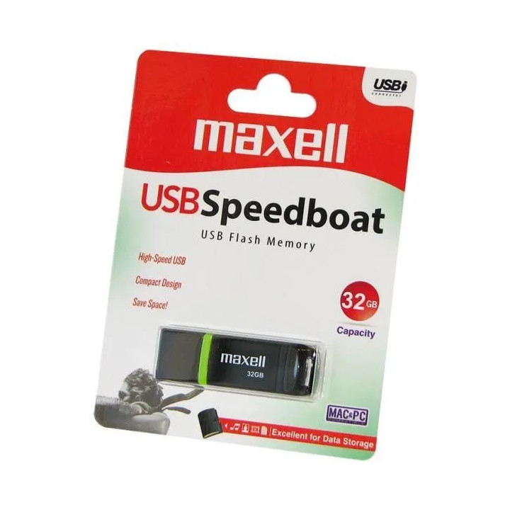 Memorie Stick USB MAXELL SPEEDBOAT, USB 2.0, 32 GB, Negru