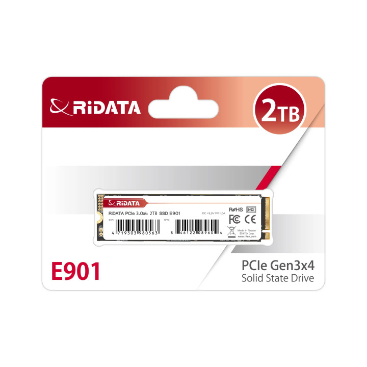 Solid State Drive (SSD) Ridata E901, 2 TB, PCIe, M.2, Gen3x4 NVMe