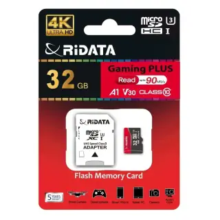 Card de Memorie RIDATA MicroSDXC 4K Gaming Plus, cu Adaptor, 32 GB