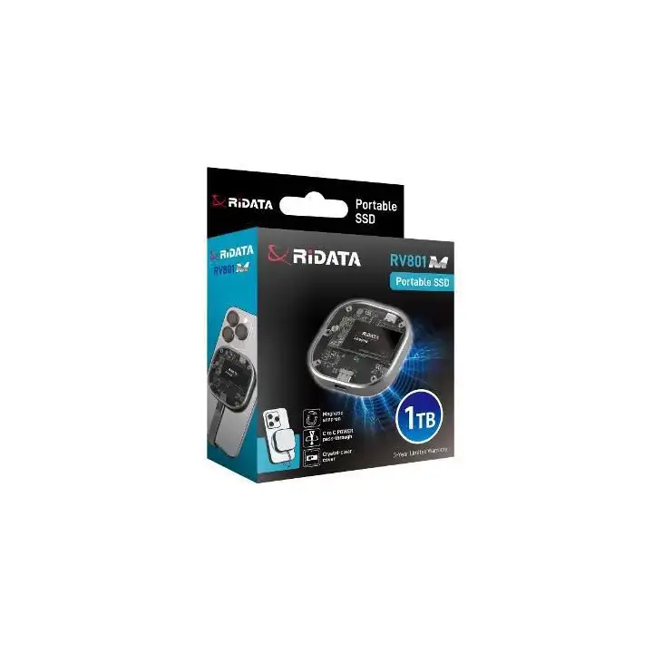 Solid State Drive (SSD) Portabil Ridata 1 TB RV801M, Tip C, USB 3.2, pana la 1050 MB/s, carcasa metalica