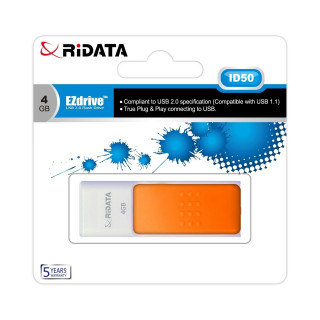 Memorie Stick USB 2.0 RIDATA, ID50, 4GB, Alb/Portocaliu
