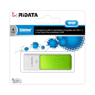 Memorie Stick USB 2.0 RIDATA, ID50, 4GB, Alb/Verde