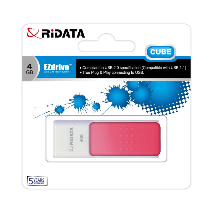 Memorie Stick USB 2.0 ID50 CUBE RIDATA, 4GB, Roz