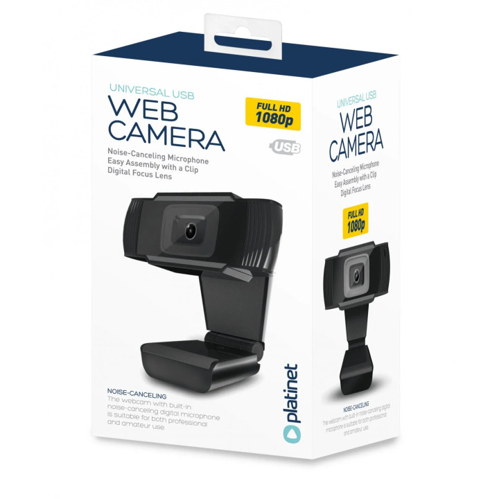 Camera Web 1080p PLATINET, PCWC1080, Negru