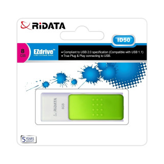 Memorie Stick USB 2.0 RIDATA, ID50, 8GB, Alb/Verde
