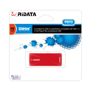 Memorie Stick USB 2.0 RIDATA, PD13, 16 GB, Rosu
