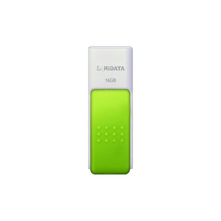 Memorie Stick USB 2.0 RIDATA, ID50, 16 GB, Alb/Verde