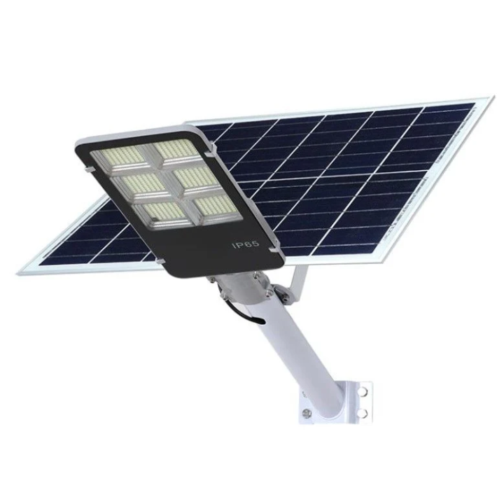 Lampa solara stradala IP65, senzor de lumina, 100 LED-uri SMD, 7200 lm, panou 12W, putere 80W, autonomie 12-16 ore
