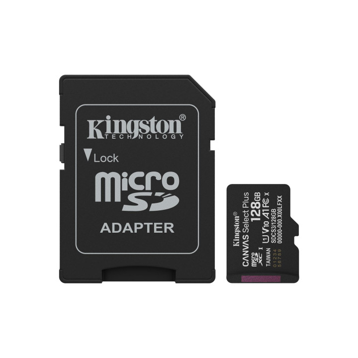 Card de Memorie Kingston 128 GB Canvas Select Plus,  UHS-I, 150 MB/s, cu Adaptor