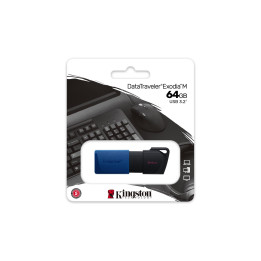 Memorie Stick USB 3.2 KINGSTON USB 3.2 64GB  Exodia M Negru/Albastru, DTXM/64GB DataTraveler